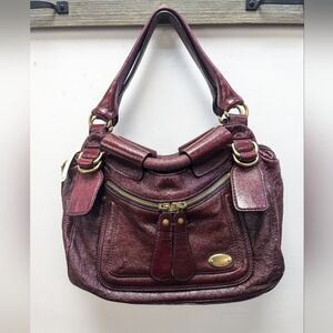 Chloe Burgundy patent satchel